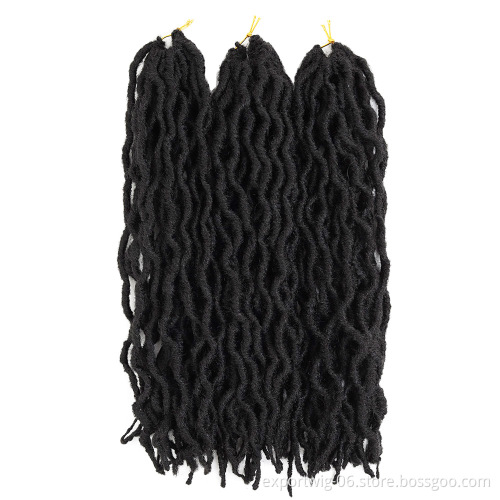 Wholesale 18inches Ombre Faux Wave Gypsy Goddess Locs Synthetic Crochet Hair Bulk for Women Goddess Faux  Extension Gypsy Locs
